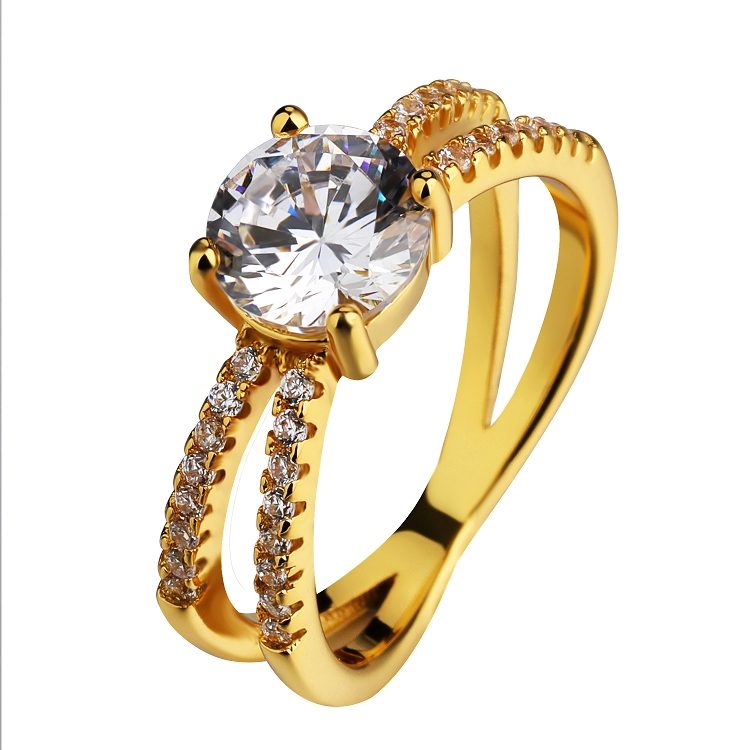 Anillo de boda de plata 925 personalizado, joyer&iacute;a de moda, piedra de diamante