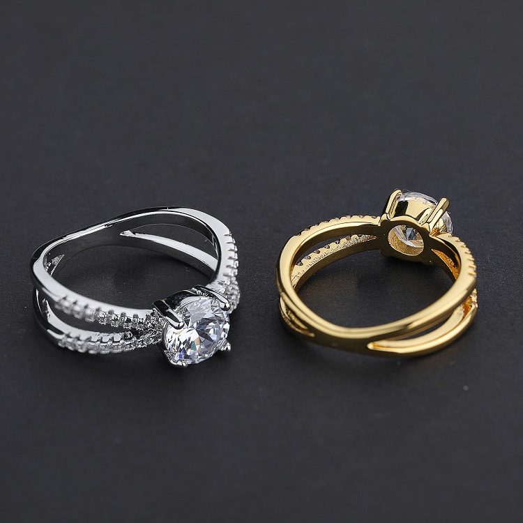 Anillo de boda de plata 925 personalizado, joyería de moda, piedra de diamante