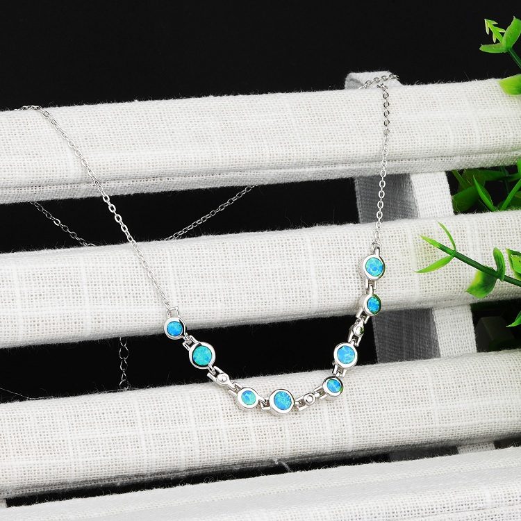 Collar de cadena de tenis y plata para mujer, joyería de piedras preciosas personalizada