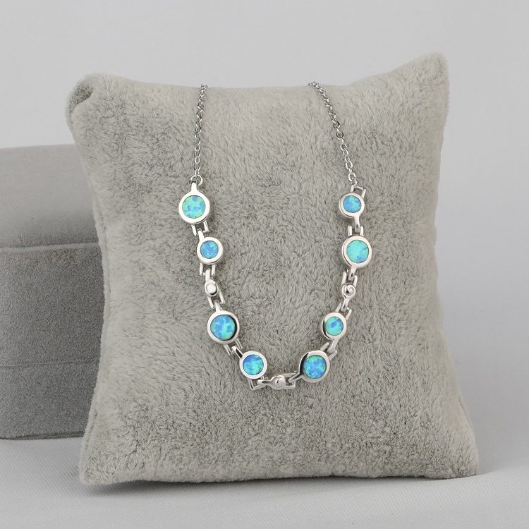 Collar de cadena de tenis y plata para mujer, joyería de piedras preciosas personalizada