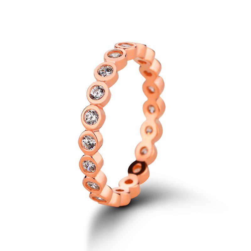 Anillo de Plata de Ley 925, Circonia cúbica chapada en oro rosa, venta al por mayor