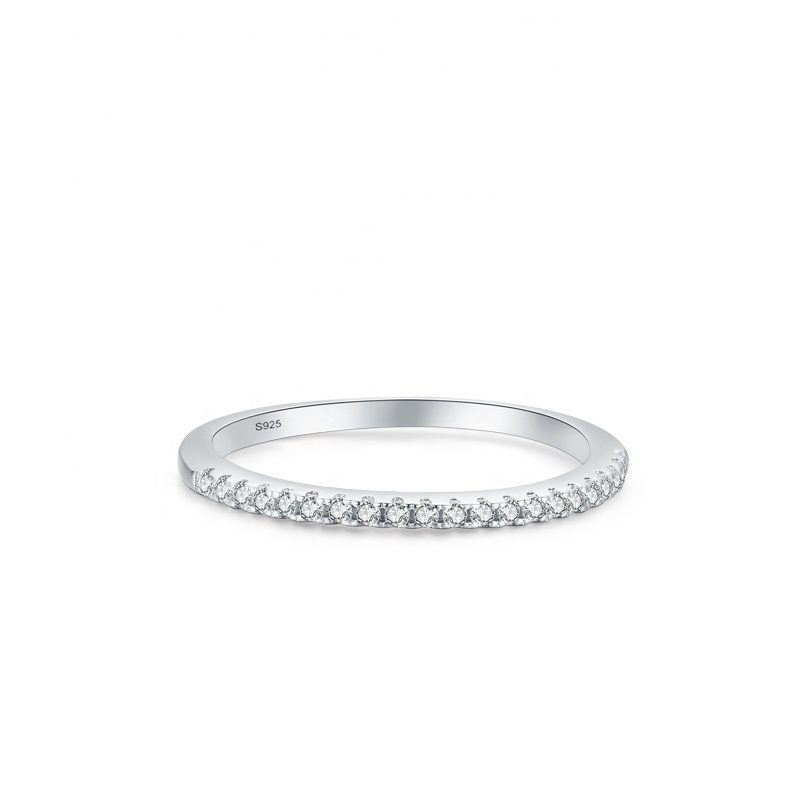 Venta caliente joyería elegante moda protección del medio ambiente cobre circón conjunto 925 anillo de plata