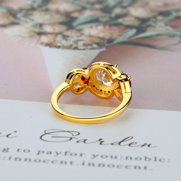 Anillos de Boda Pakistaníes de Plata de Ley 925 con Circonita Redonda