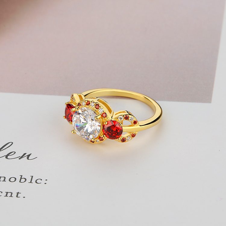 Anillos de Boda Pakistaníes de Plata de Ley 925 con Circonita Redonda