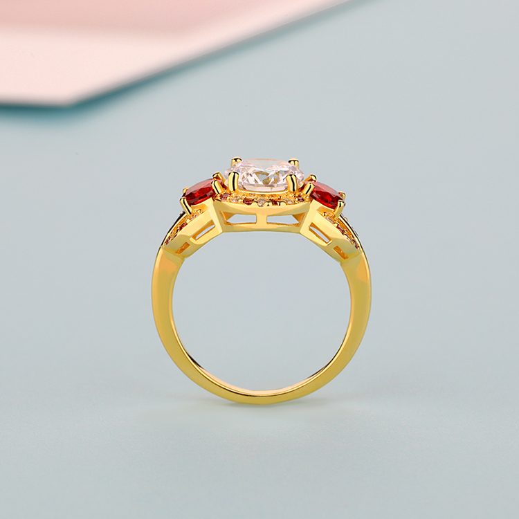 Anillos de Boda Pakistaníes de Plata de Ley 925 con Circonita Redonda