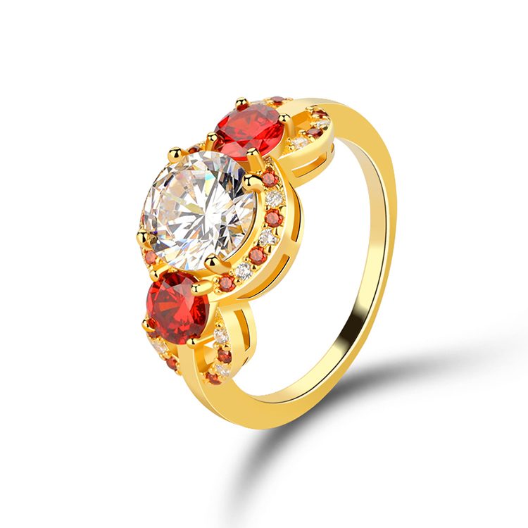 Anillos de Boda Pakistan&iacute;es de Plata de Ley 925 con Circonita Redonda