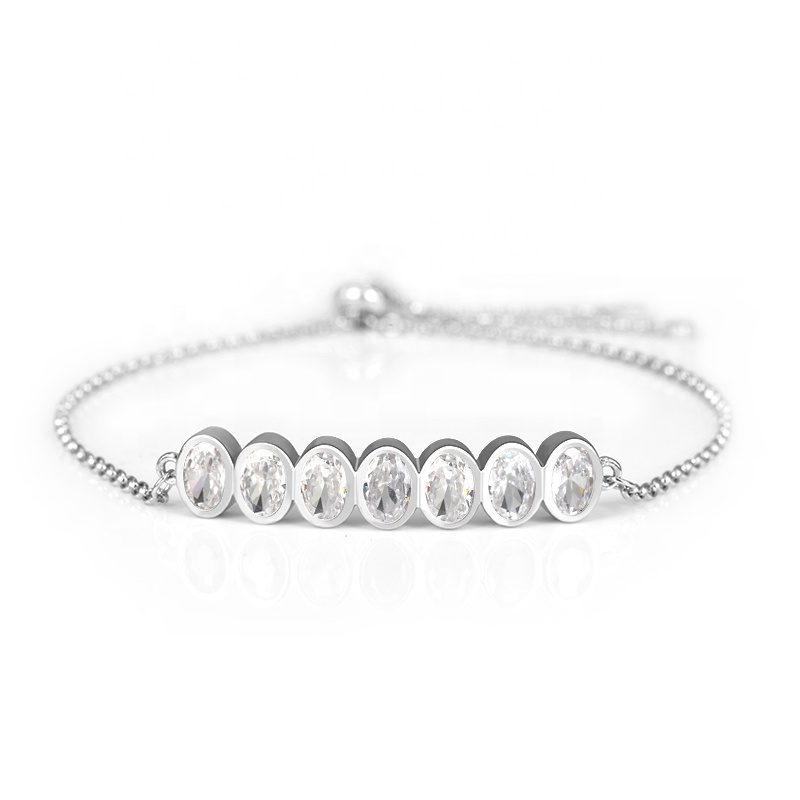 Joyería Personalizada, Pulsera de Plata de Ley 925 con Circonita, para Parejas