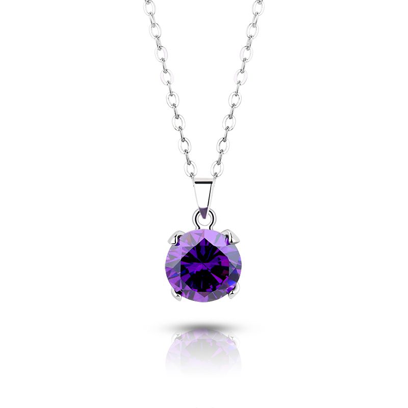 Colgante de plata con gema de Mascota, collar cuadrado de lujo, colgante de circ&oacute;n c&uacute;bico 3A