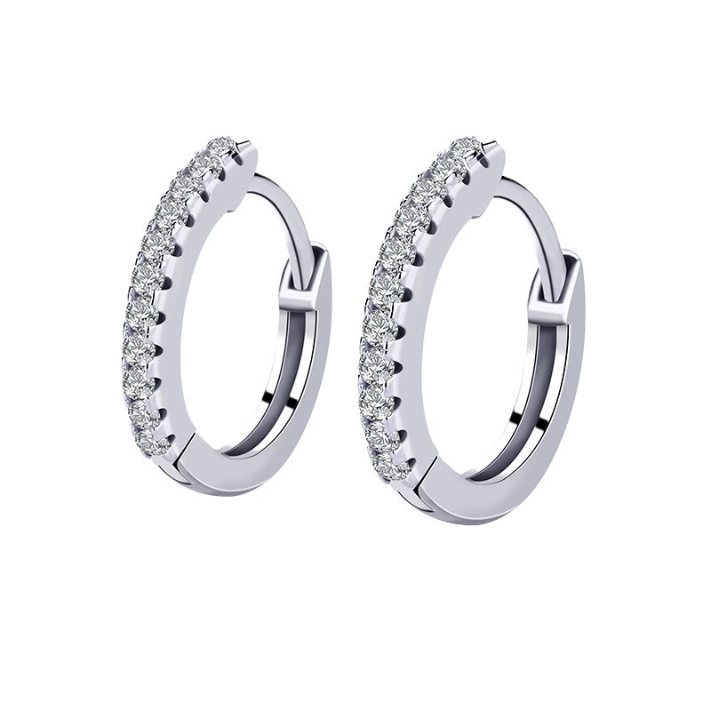 Pendientes de aro Navette de mujer románticos de cristal de plata 2023 personalizados a la moda