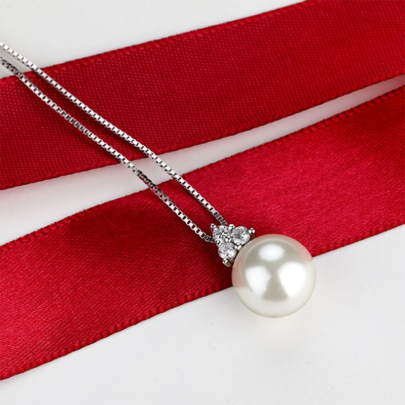 Collar con colgante de perlas de Plata de Ley 925, mascota, venta al por mayor
