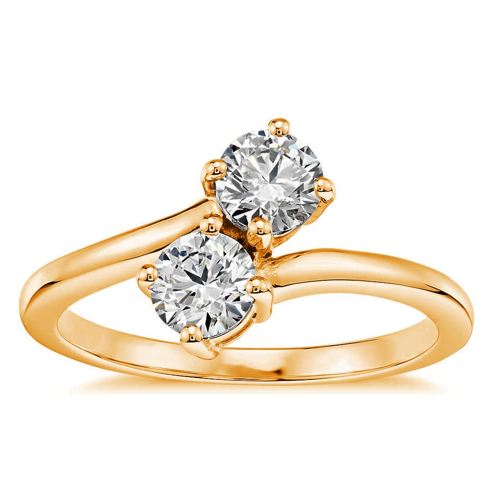 Nuevo Modelo de Anillo de Boda Chapado en Oro con Circonita Doble, Diseño de Moda en Plata para Mujer, Plata 925 CLÁSICO