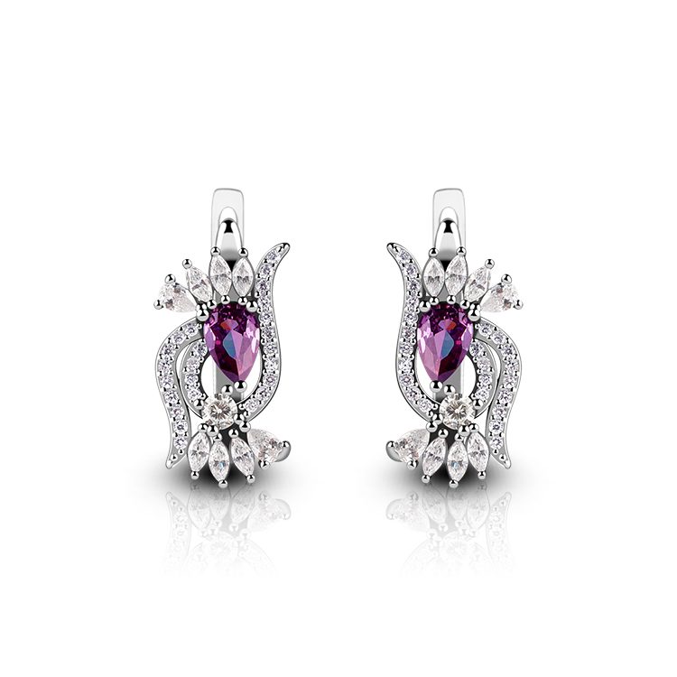 Pendientes de estrella personalizados populares de gran venta, joyería de moda que combina con todo, pendientes de aro de circón de Plata de Ley 925 para mujer
