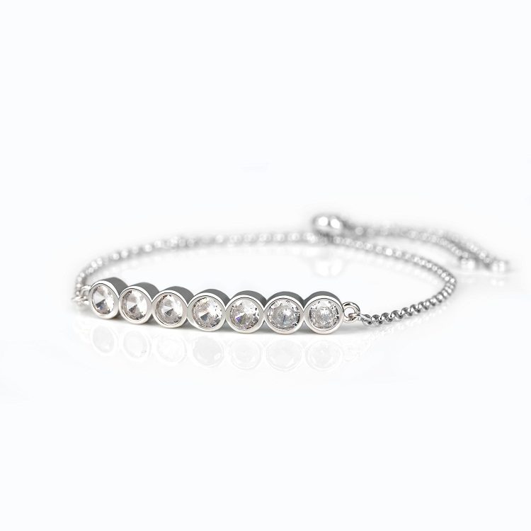 Brazalete de plata de ley pulseras de plata de lujo para mujer