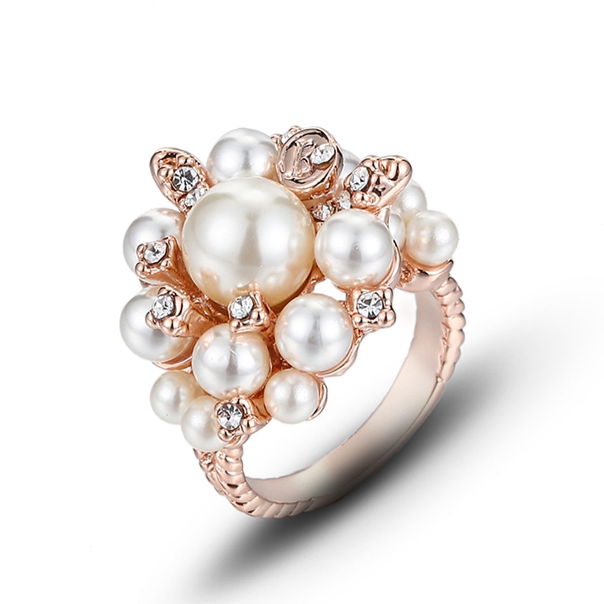 Anillos de perlas para mujer, joyería de oro rosa, sortija de plata 925 con perla
