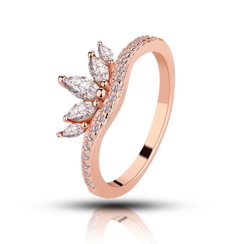 Anillo de compromiso de plata de ley y oro rosa para parejas
