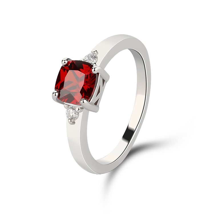 Anillos de Rubí de Aniversario de Lujo Personalizados de Moda para Mujer, Anillo de Plata de Ley 925
