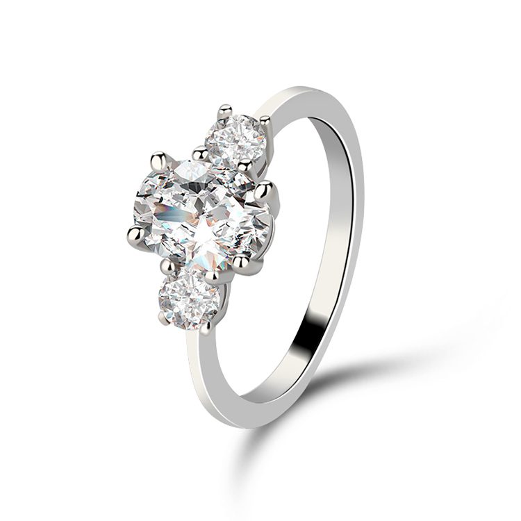 Anillo de Circonita Pura, Anillo de Compromiso Personalizado de Moda para Mujer, Anillos de Aniversario, Anillo de Plata de Ley 925