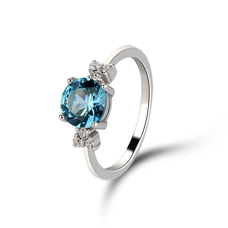 Anillo de Plata de Ley Ajustable con Piedra Verde y Circonita Cúbica para Boda