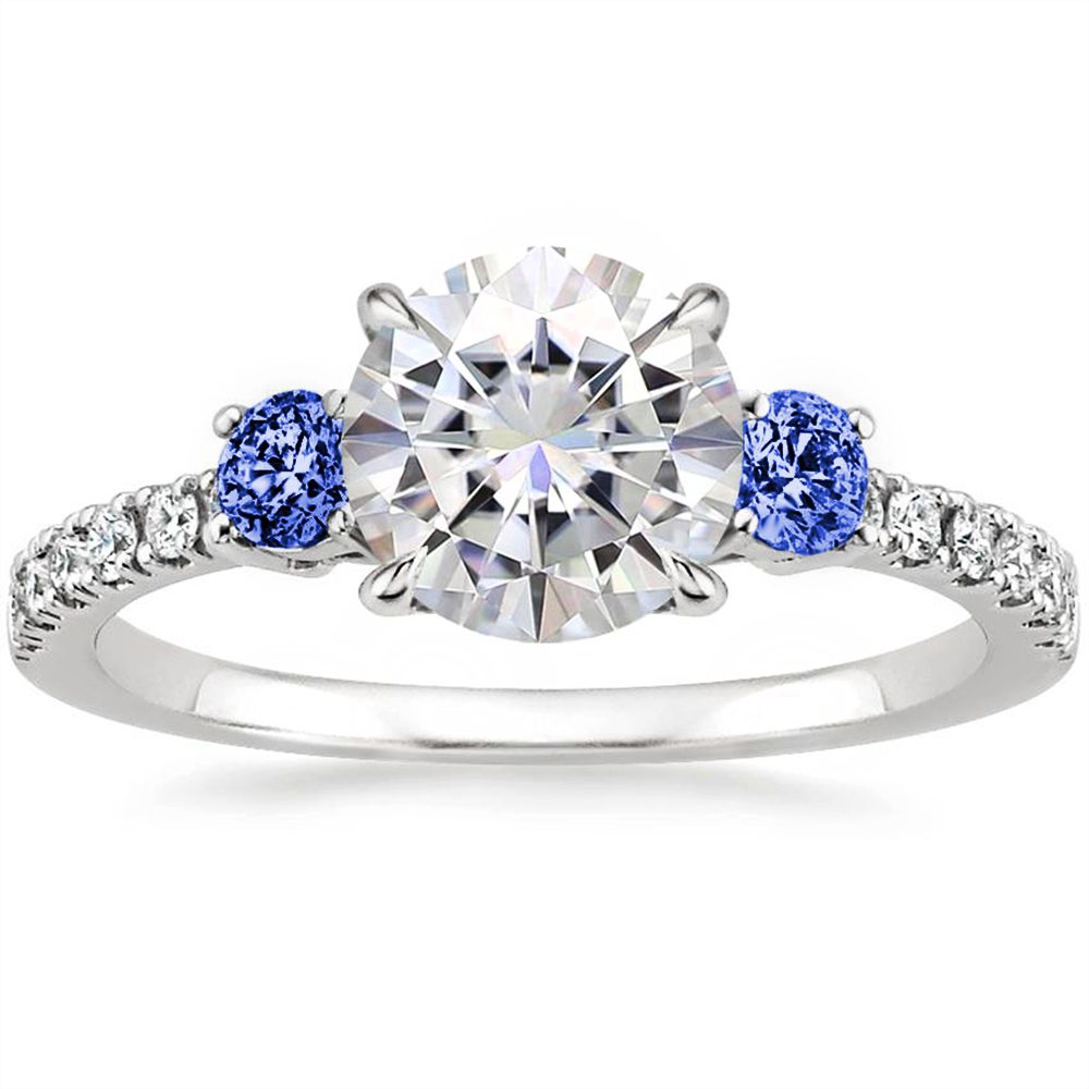 Diseño de anillo de una sola piedra de Plata de Ley 925 de circón cúbico de estilo Popular