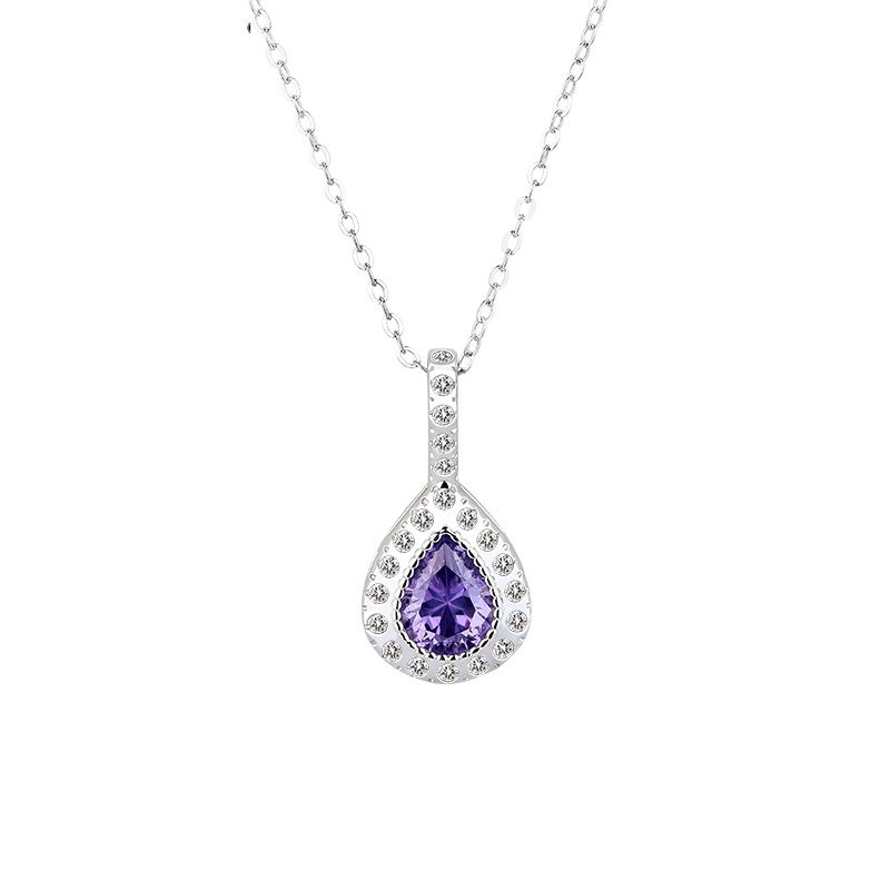 Collar con colgante de Topacio azul para mujer, gargantilla de moda, regalo, 2021