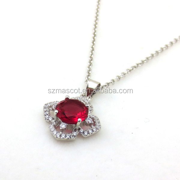 Conjuntos de joyería de plata 925 de cristal rubí de diseño personalizado