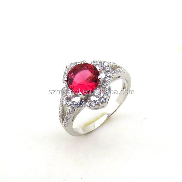Conjuntos de joyería de plata 925 de cristal rubí de diseño personalizado