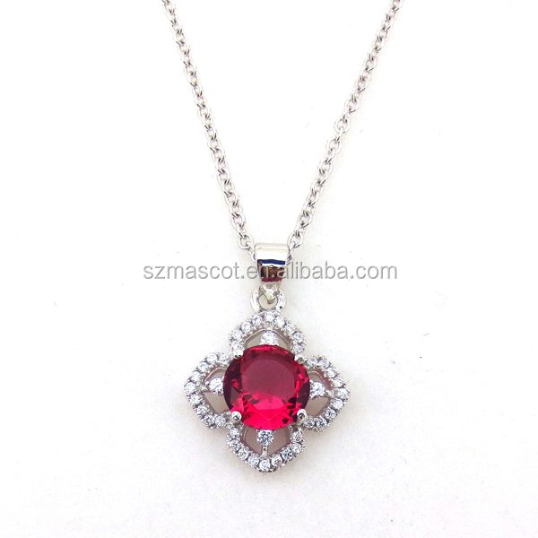 Conjuntos de joyería de plata 925 de cristal rubí de diseño personalizado