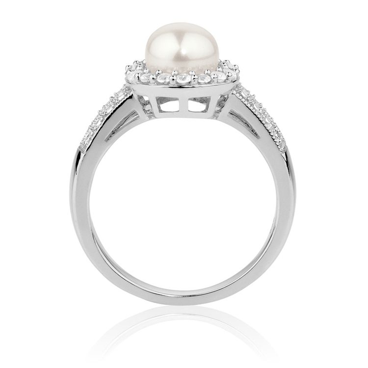 Anillo de plata esterlina imágenes de joyería de perlas