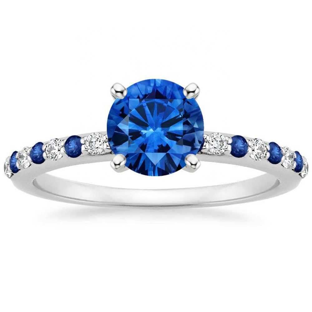 Anillo de Compromiso de Plata Italiana S925 con Diamantes para Mujer