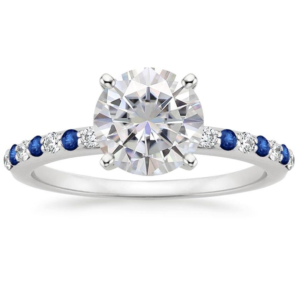 Anillo de Compromiso de Plata Italiana S925 con Diamantes para Mujer