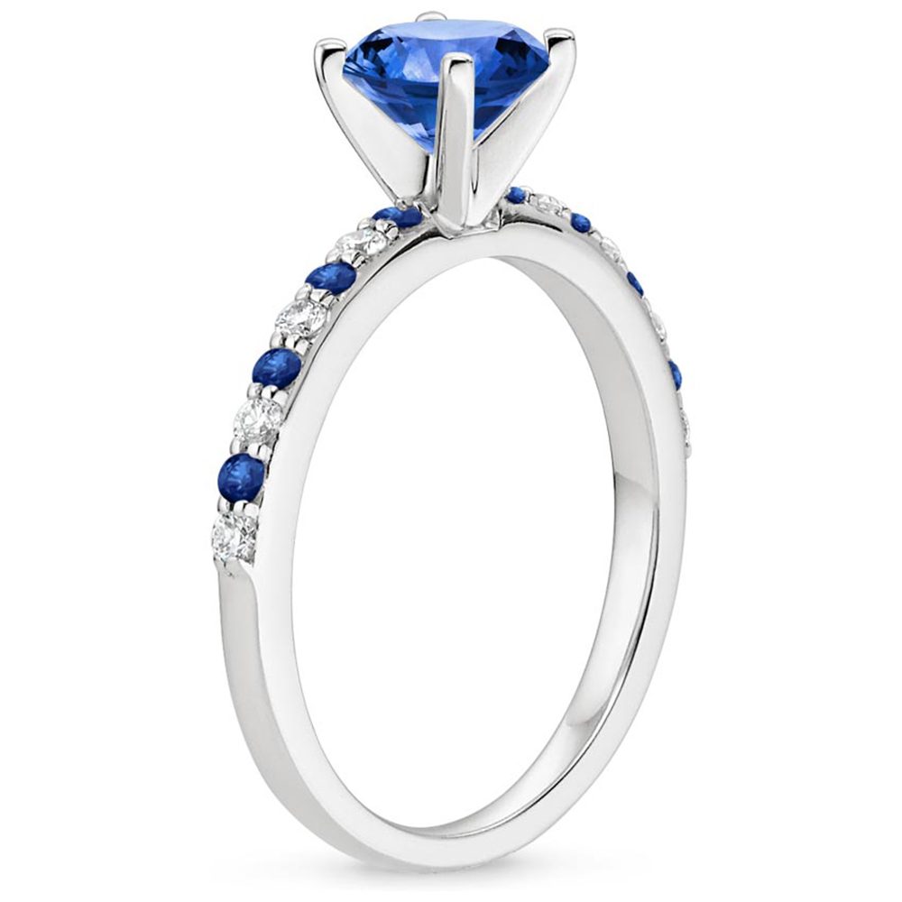 Anillo de Compromiso de Plata Italiana S925 con Diamantes para Mujer