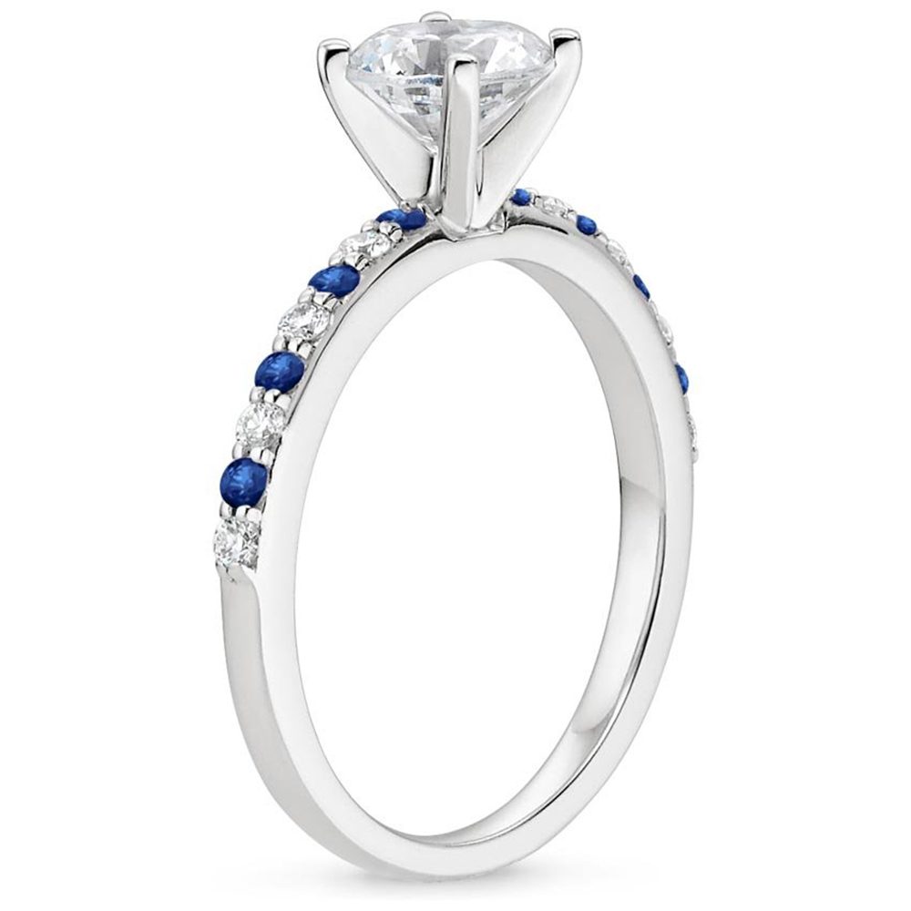 Anillo de Compromiso de Plata Italiana S925 con Diamantes para Mujer