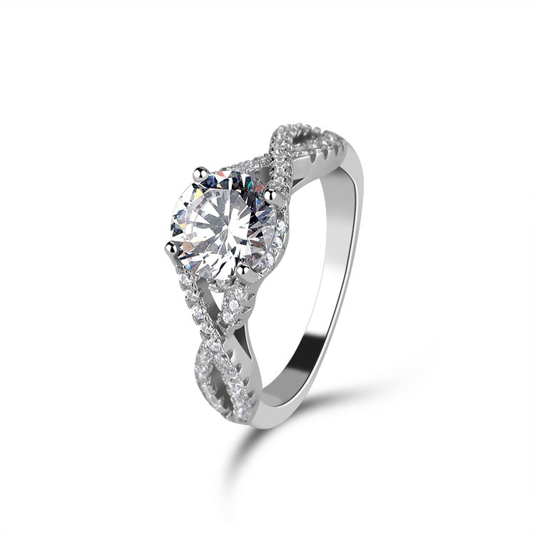 Anillo de joyería Anillo de diamante de lujo Alambre 925 Mascota de plata esterlina 2023 Mujer Geométrica Shenzhen Anillos de compromiso de moda Zircon