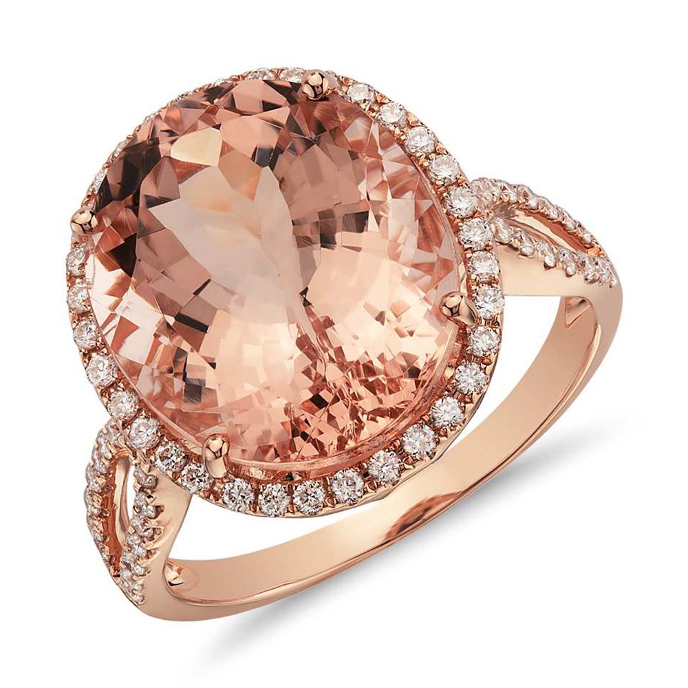 Anillo de Morganita Plateado Personalizado al por Mayor