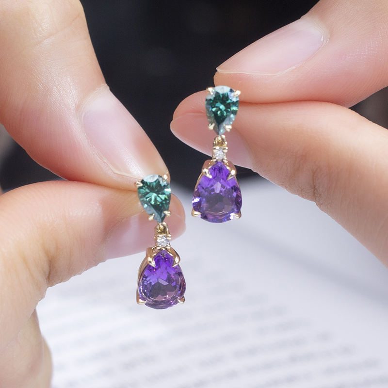 Pendientes de Plata 925 con Amatista
