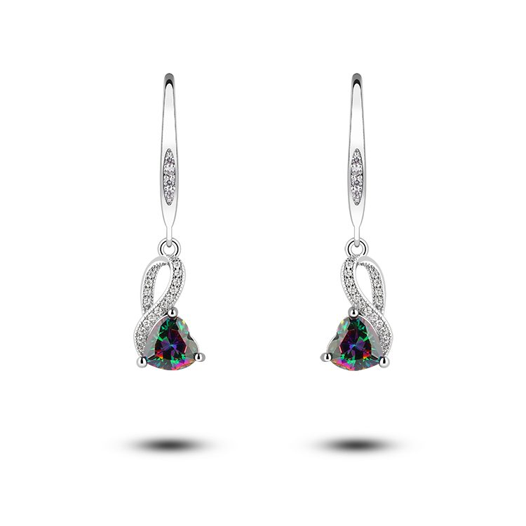 Moda personalizada 9K 18K oro blanco moissanite pendientes decoración gemas