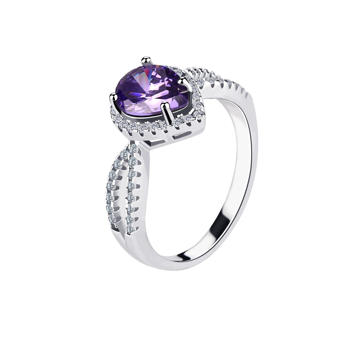 Ascuna-anillos de compromiso para mujer, joyería fina de circón