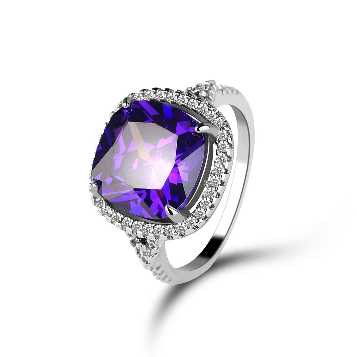Anillos de Compromiso Vintage de Plata 925 con Piedra de Tanzanita Ovalada Grande Personalizados con Mascota para Mujer