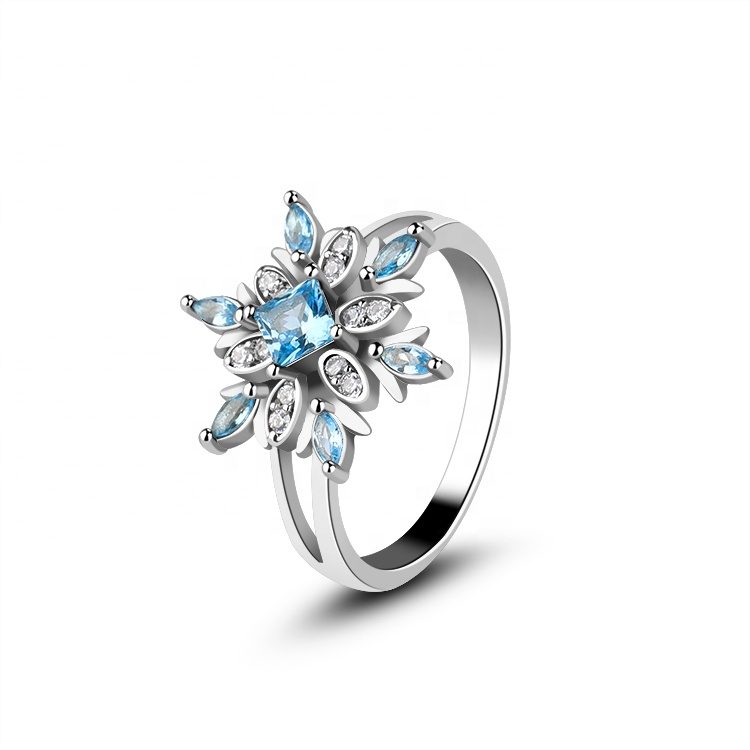 Venta caliente personalizada zafiro 925 anillos de plata esterlina 2024 nueva tendencia mujeres piedra azul piedras preciosas regalo S925 joyería fina
