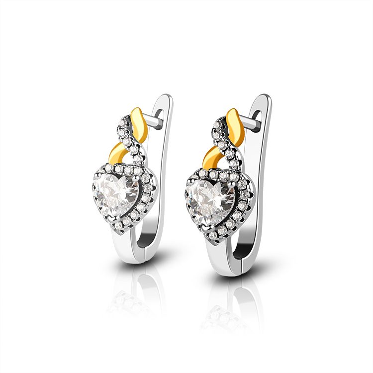 Pendientes de Plata de Ley 925 para Mujer, Venta al por Mayor de Fábrica, Joyería para Fiesta, Pendientes de Mariposa con Zirconia en Forma de Corazón