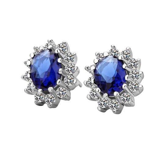 Pendientes de Plata de Ley 925 con Zafiro Azul, los Más Vendidos, para el Día de la Madre