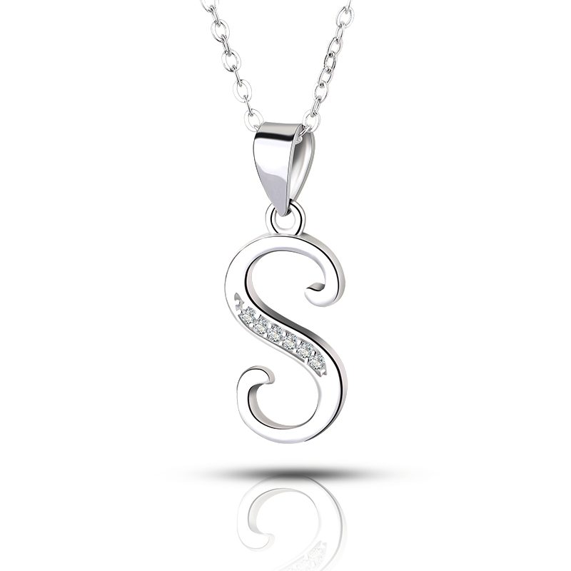 Colgante de plata de ley 925 con letras 