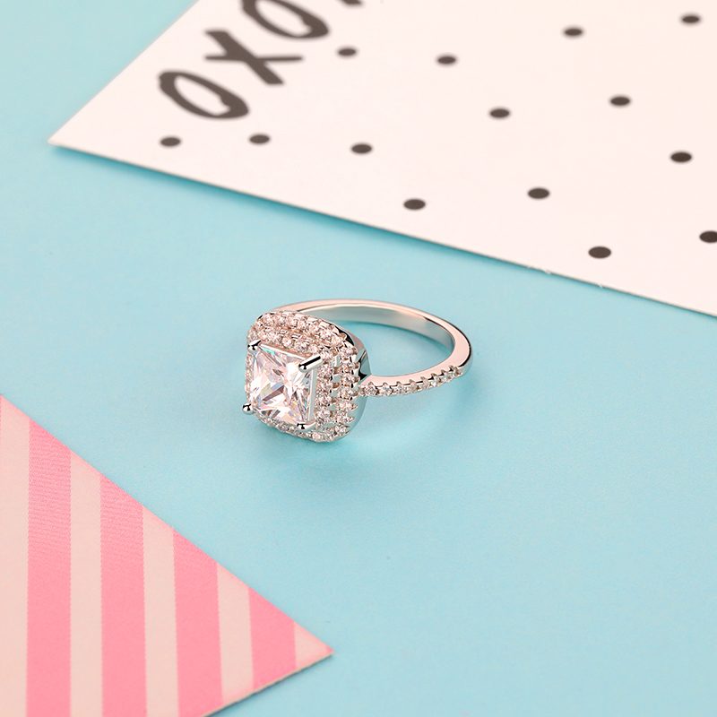 Anillo de plata de alta calidad para mujer, joyería de plata 925 chapada en oro con anillos de piedras preciosas