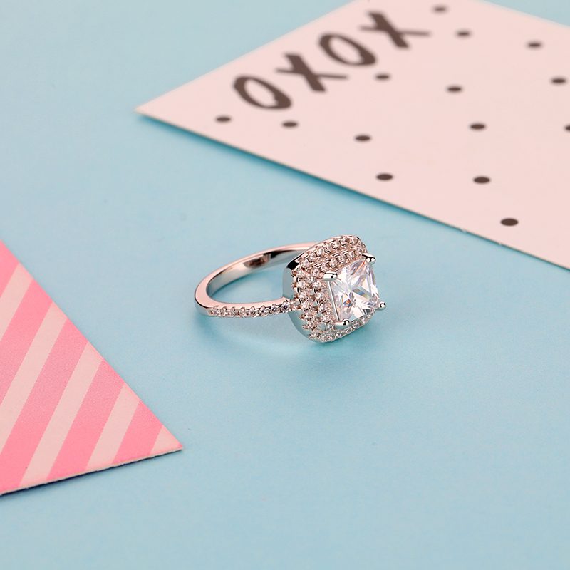 Anillo de plata de alta calidad para mujer, joyería de plata 925 chapada en oro con anillos de piedras preciosas