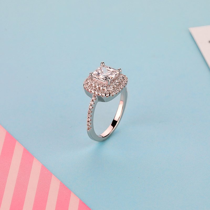 Anillo de plata de alta calidad para mujer, joyería de plata 925 chapada en oro con anillos de piedras preciosas