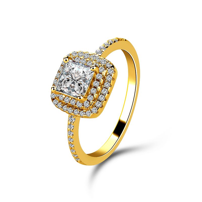Anillo de plata de alta calidad para mujer, joyería de plata 925 chapada en oro con anillos de piedras preciosas