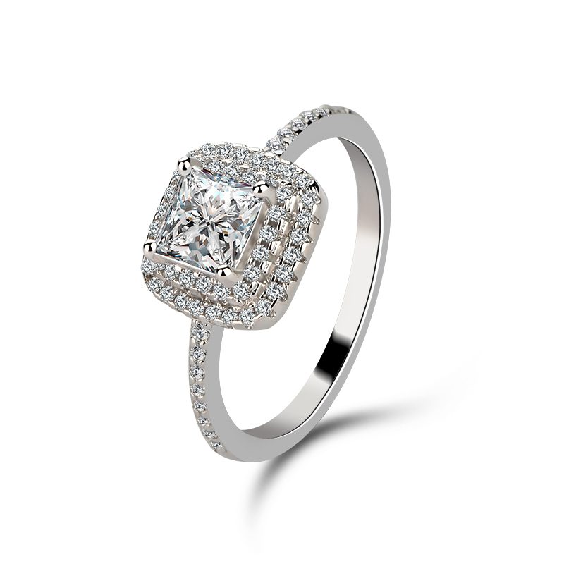 Anillo de plata de primera ley y Circonia cúbica para mujer, sortija de compromiso, plata esterlina 925, Circonia cúbica, zirconia, circonita, zirconita, 925