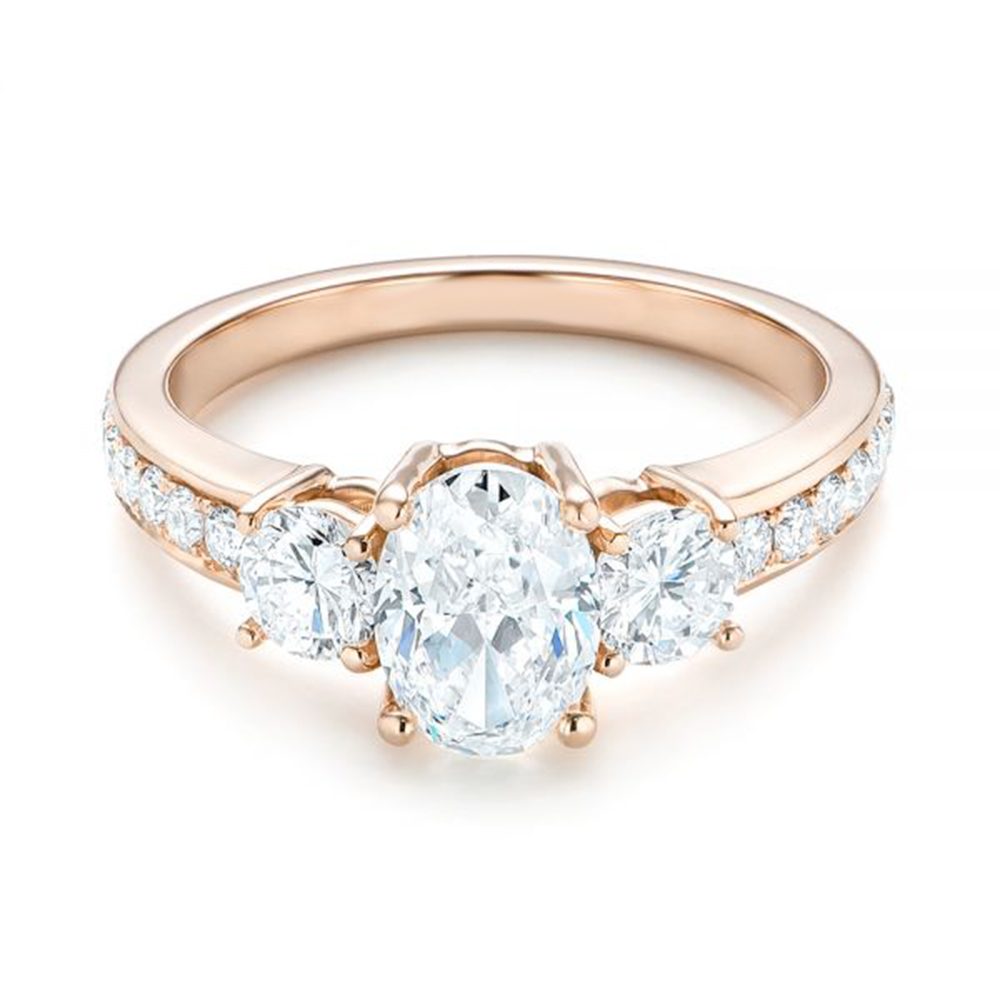 Anillo de 3 Piedras, Joyería de Moda, Anillos de Dedo de Plata de Ley 925 para Mujer
