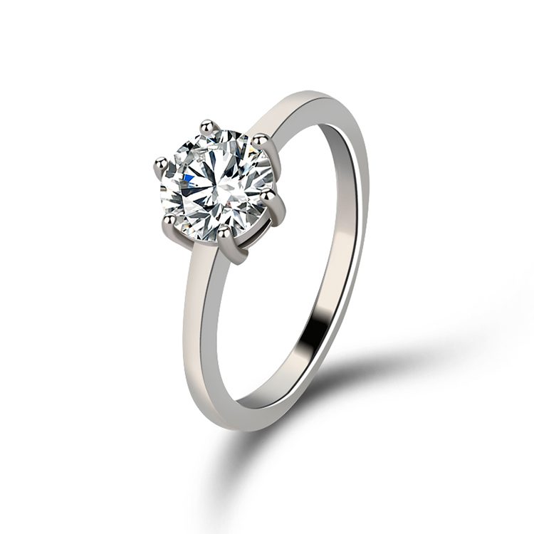 Anillos Sencillos de Plata 925, Anillo de Circonita Blanca Personalizado para Mujer, Anillos de Compromiso y Aniversario