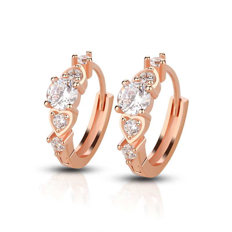 Pendientes de Clip de Moda, Joyería Chapada en Oro Rosa, Plata de Ley 925, Logotipo Personalizado, Plata para Mujer, Color Blanco, Dorado